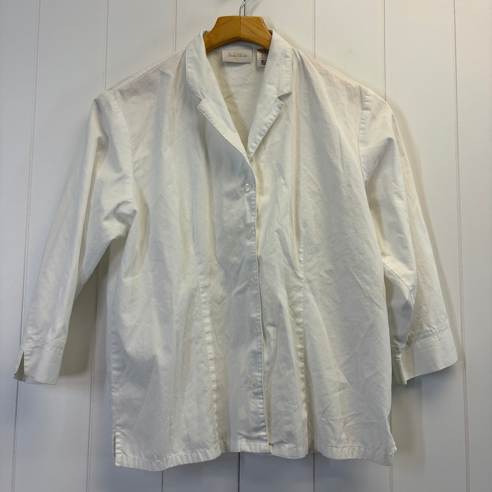 Vintage Studio Works 90s Classic Button Down Top Women Size 12 Minimalist Office